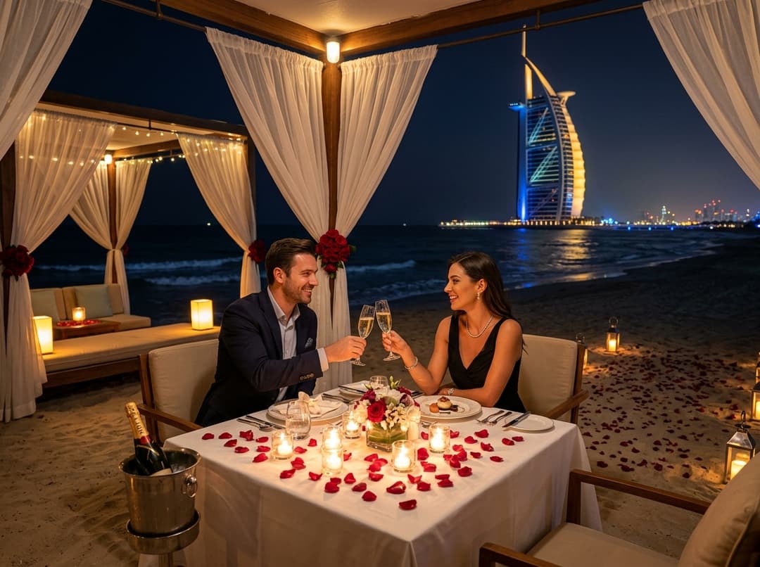 Romantic Candlelight Beach Dinner in Dubai